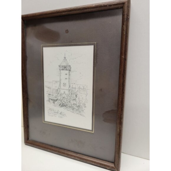 Drawing Reutlingen Tubinger Tor E/Laun Framed 8x10" - Picture 7 of 9